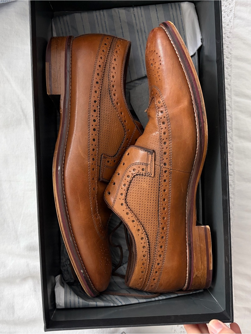 Johnston and Murphy brown leather loafers